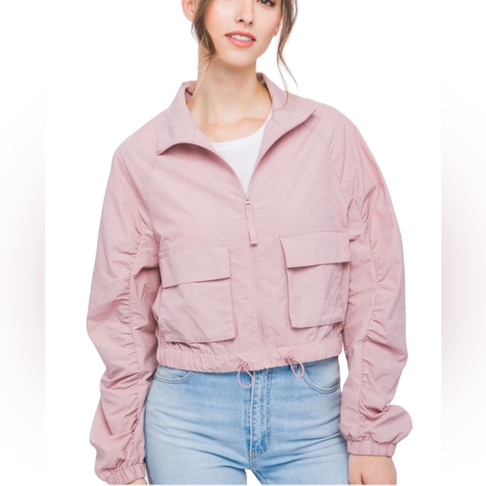NWT Cropped Windbreaker Jacket - Pink